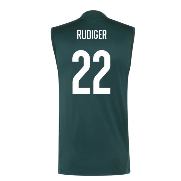 2026-2027 Real Madrid Sleeveless Training Jersey (Aurora Ivy) (Rudiger 22)