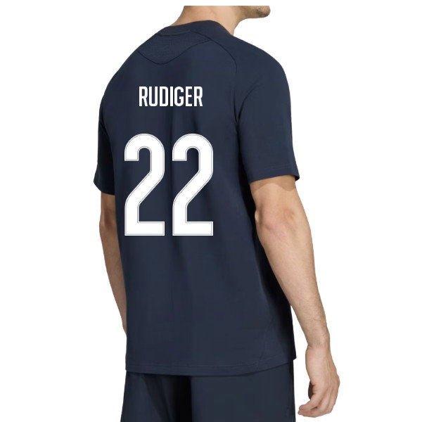 2026-2027 Real Madrid Travel Tee (Navy) (Rudiger 22)