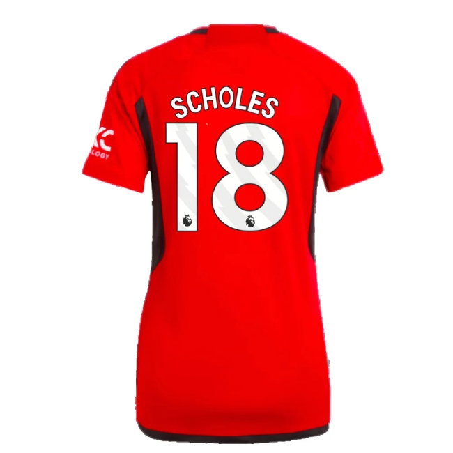 2023-2024 Man Utd Home Shirt (Ladies) (Scholes 18) — Shop Now