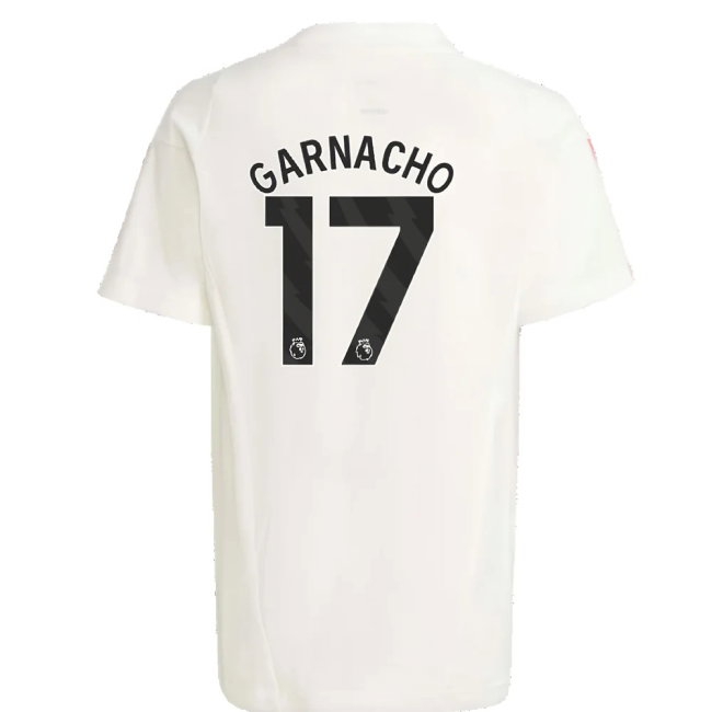 2023-2024 Man Utd Training Tee (White) - Kids (Garnacho 17) — Buy Now