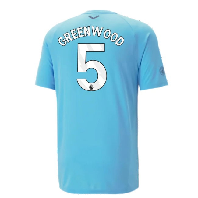 2023-2024 Man City Casuals Tee (Blue Wash) - Kids (Greenwood 5) — Shop Online