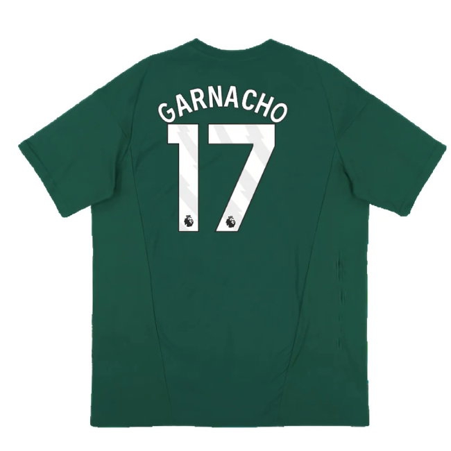 2023-2024 Man Utd Training Tee (Green) (Garnacho 17) — Buy Now