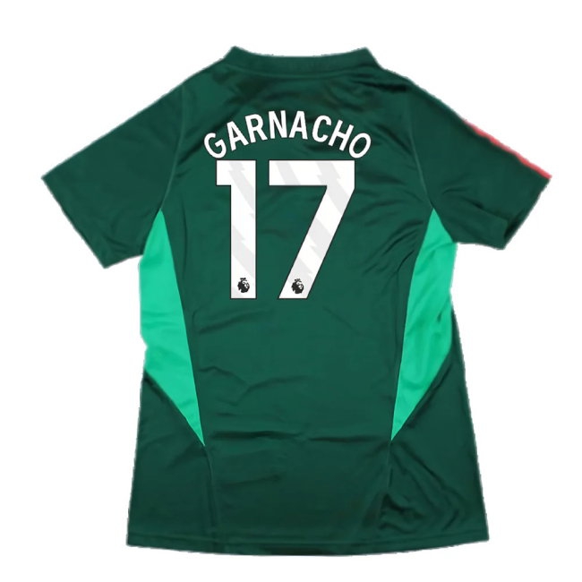 2023-2024 Man Utd Training Shirt (Green) - Ladies (Garnacho 17) — Buy Now