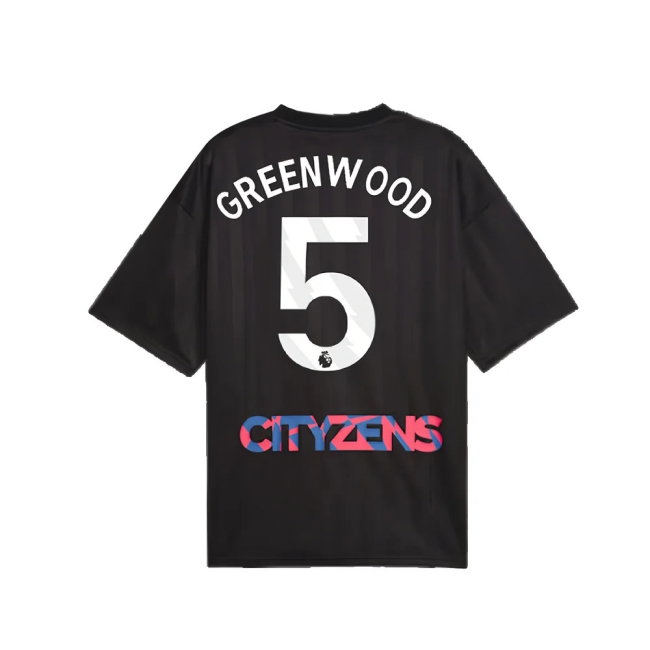 2023-2024 Man City FtblNrgy Jersey (Black) (Greenwood 5) — Buy Online