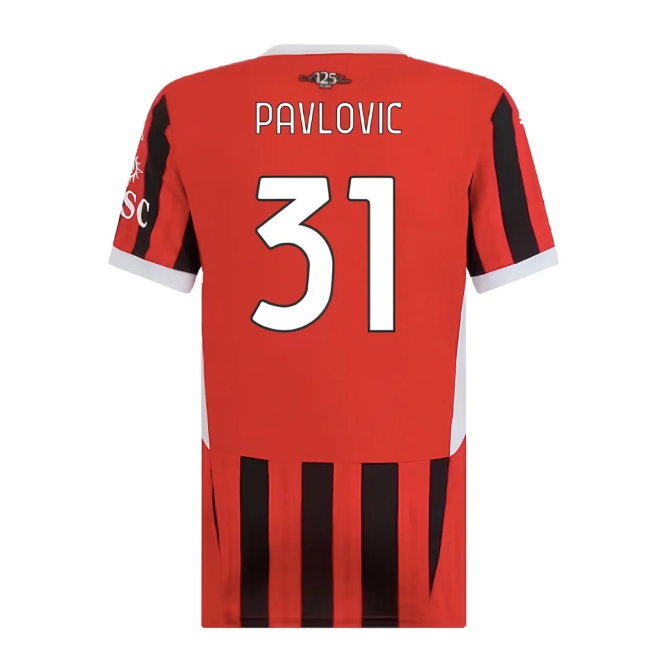 2024-2025 AC Milan Home Shirt (Womens) (Pavlovic 31) — Buy Online