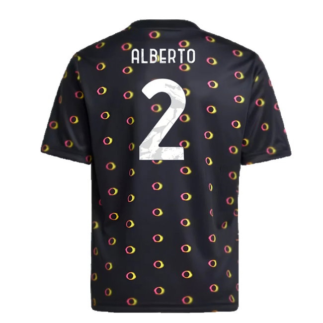 2024-2025 Juventus Pre-Match Shirt (Black) - Kids (Alberto 2) — Shop Online