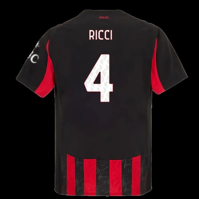 2025-2026 AC Milan Player Version Home Shirt (Ricci 4) — Buy Now