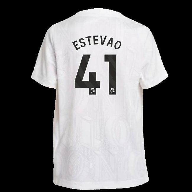 2025-2026 Chelsea Pre-Match Shirt (White) - Kids (Estevao 41) — Buy Now