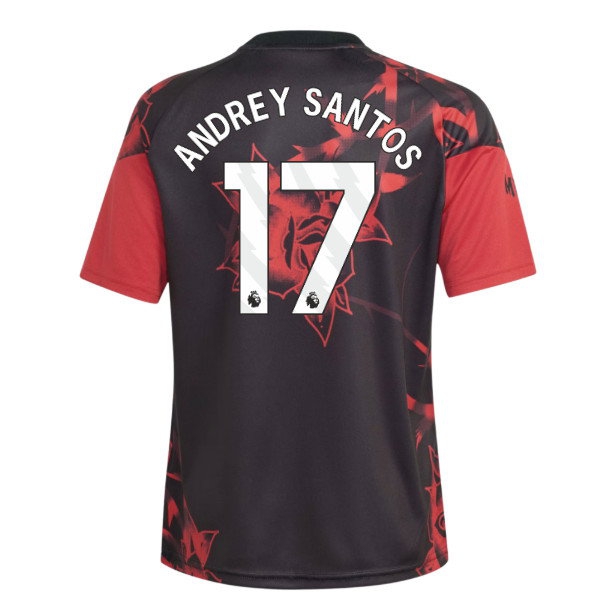 2026-2027 Man Utd Home Pre-Match Shirt (Red) - Kids (Andrey Santos 17)