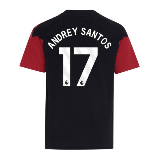 2026-2027 Man Utd Training Tee (Black) - Kids (Andrey Santos 17)