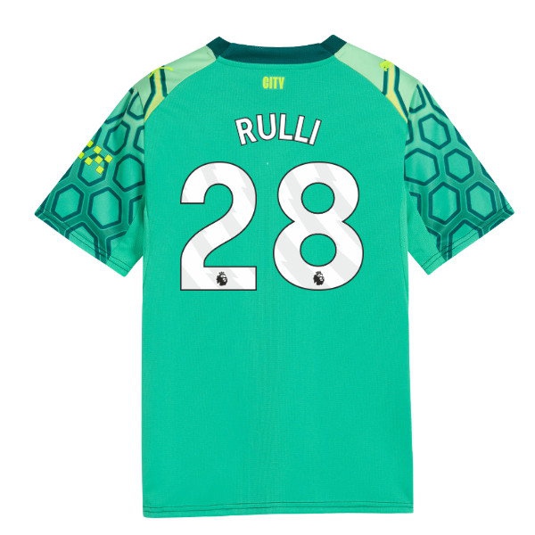 2026-2027 Man City Goalkeeper Shirt (Green) - Kids (Rulli 28) — Shop Now