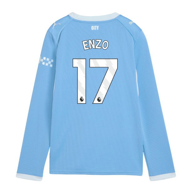 2026-2027 Man City Home Long Sleeve Shirt (Kids) (Enzo 17) — Shop Now