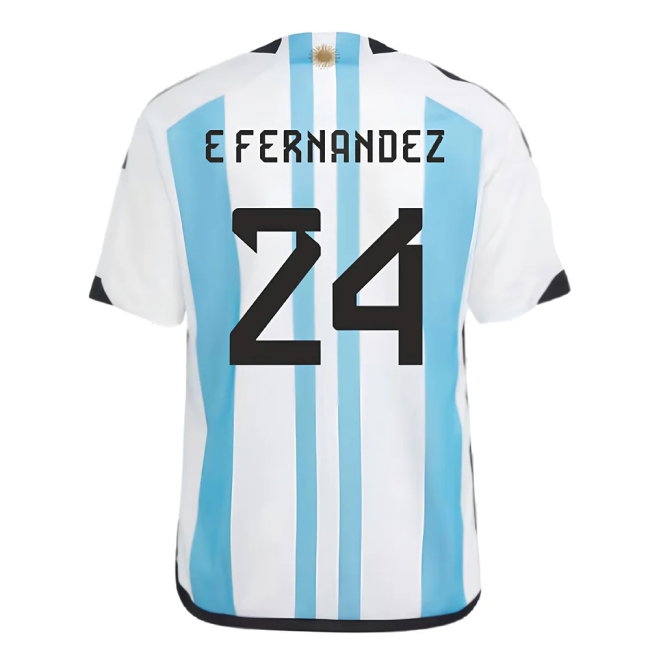 Argentina 2022 World Cup Winners Home Shirt - Kids (E FERNANDEZ 24) — Buy Online