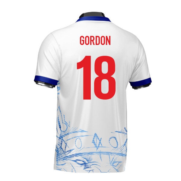 England Heritage Football Jersey White/Blue (Wolvate) Adult Short Sleeve (Gordon 18)