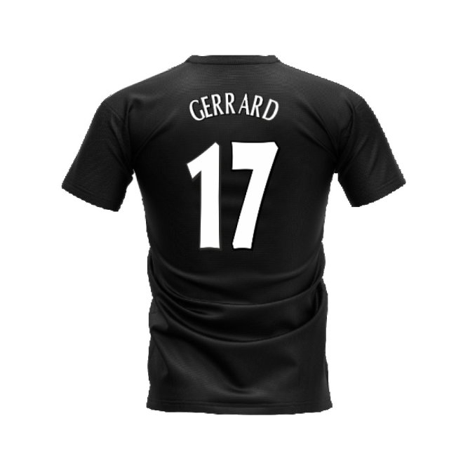 Liverpool 2000-2001 Retro Shirt T-shirt (Black) (GERRARD 17) — Buy Online