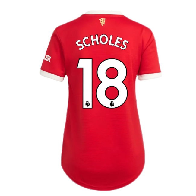 Man Utd 2021-2022 Home Shirt (Ladies) (SCHOLES 18) — Shop Online