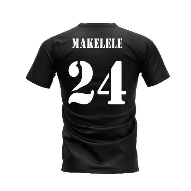 Real Madrid 2002-2003 Retro Shirt T-shirt (Black) (Makelele 24)