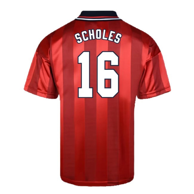 Score Draw England 1998 World Cup Finals Away Retro Football Shirt (SCHOLES 16) — Buy Online