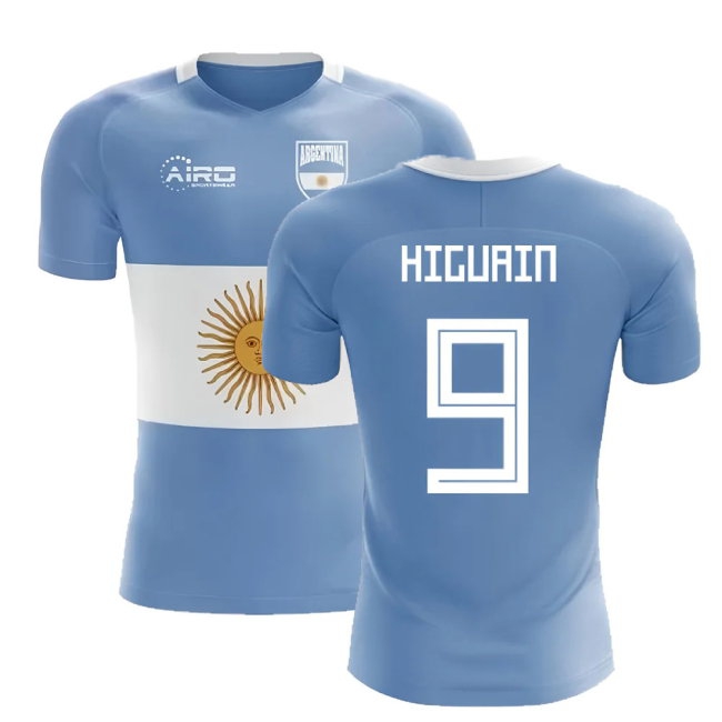 2025-2026 Argentina Flag Concept Football Shirt (Higuain 9) — Shop Online