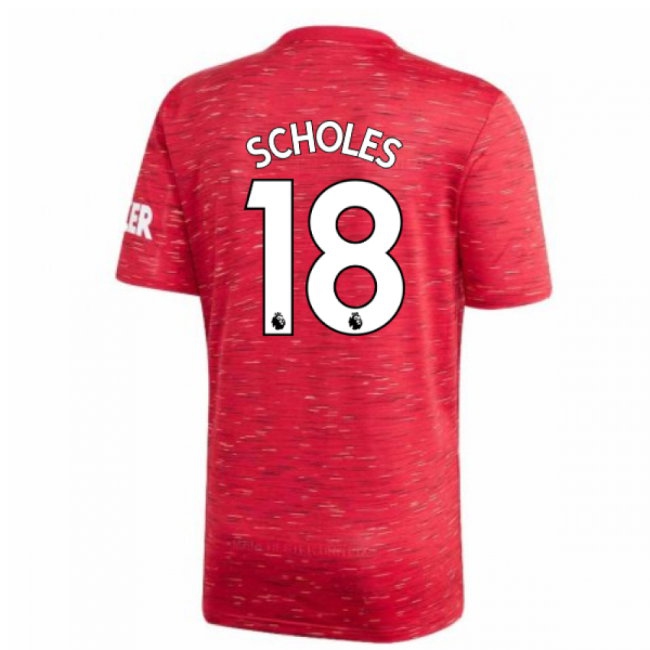 2020-2021 Man Utd Home Football Shirt (Kids) (SCHOLES 18) — Buy Online