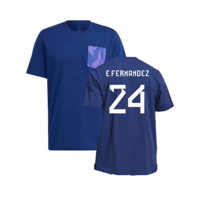 2022-2023 Argentina DNA Graphic Tee (Night Indigo) (E FERNANDEZ 24) — Buy Online