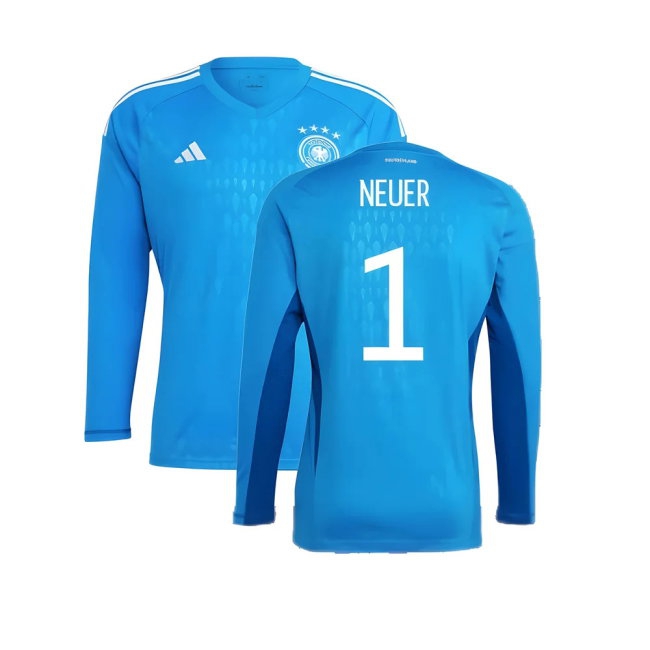 2022-2023 Germany Home Goalkeeper Shirt (Blue) (Neuer 1) — Buy Online
