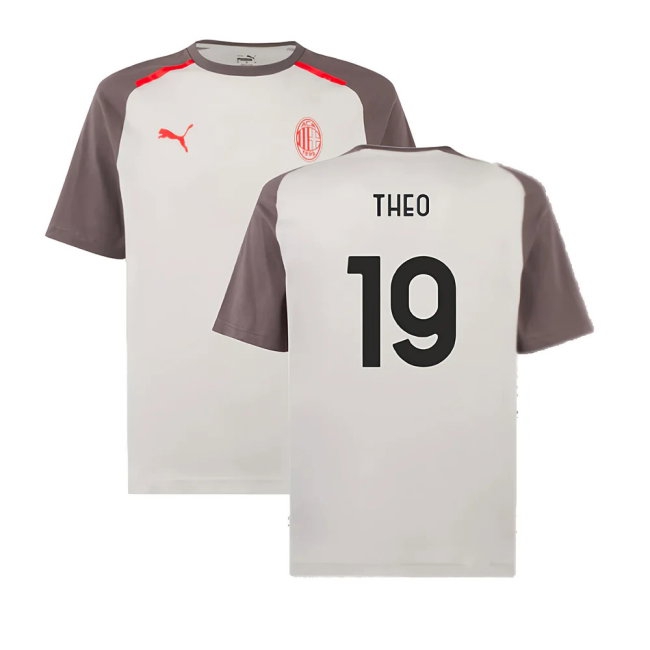 2023-2024 AC Milan Casuals Tee (Light Grey) (Theo 19) — Buy Online