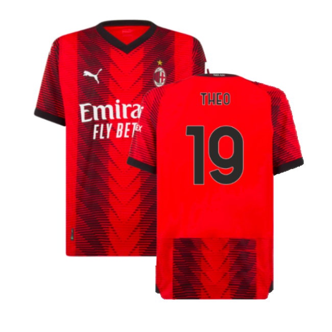 2023-2024 AC Milan Home Player Version Shirt (Theo 19) — Shop Online