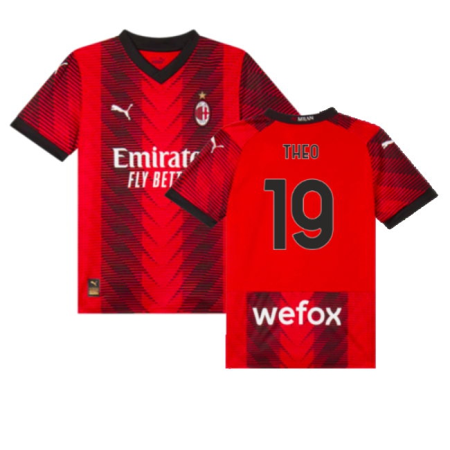 2023-2024 AC Milan Home Shirt (Kids) (Theo 19) — Buy Online