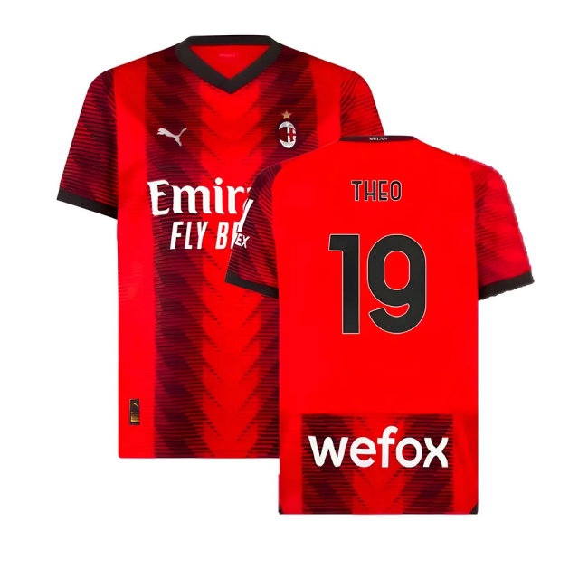 2023-2024 AC Milan Home Shirt (Theo 19) — Shop Now