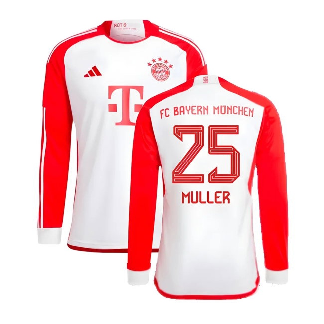 2023-2024 Bayern Munich Long Sleeve Home Shirt (Muller 25) — Buy Online