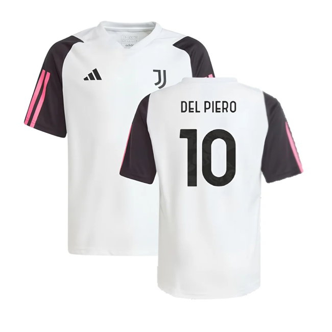 2023-2024 Juventus Training Shirt (White) - Kids (DEL PIERO 10) — Buy Online