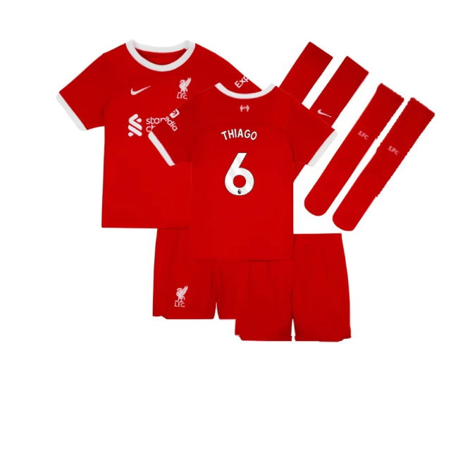 2023-2024 Liverpool Home Little Boys Mini Kit (Thiago 6) — Buy Now