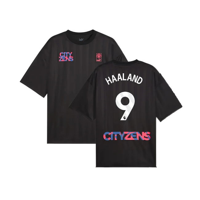 2023-2024 Man City FtblNrgy Jersey (Black) (HAALAND 9) — Shop Now