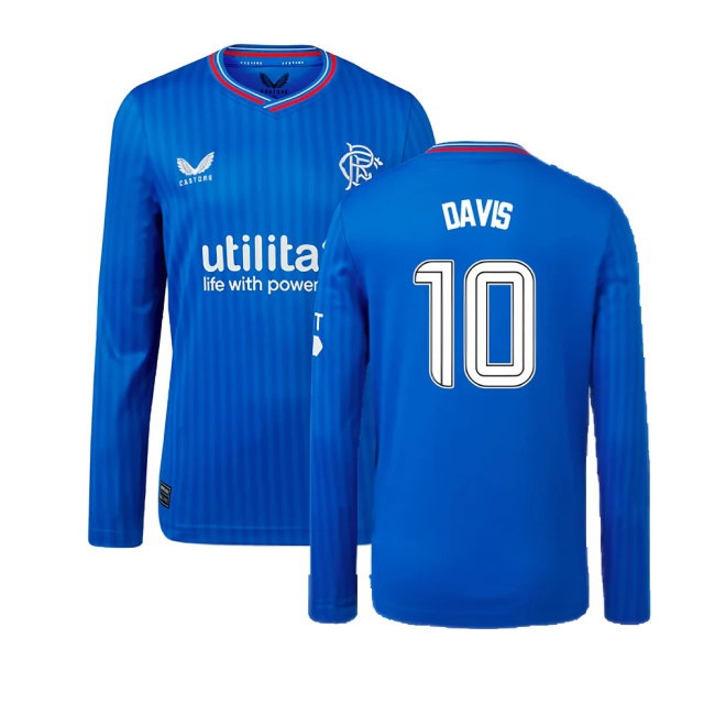 2023-2024 Rangers Long Sleeve Home Shirt (Kids) (Davis 10) — Buy Online