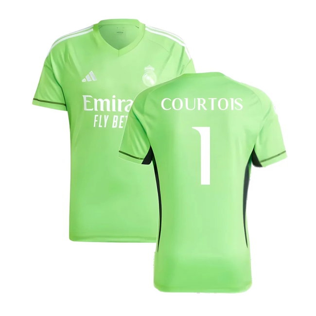2023-2024 Real Madrid Home Goalkeeper Shirt (Solar Green) (COURTOIS 1) — Shop Online