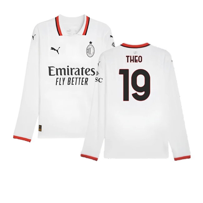 2024-2025 AC Milan Away Long Sleeve Shirt (Theo 19) — Shop Now