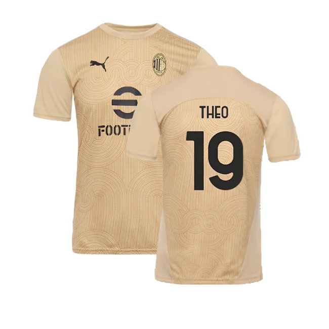 2024-2025 AC Milan Pre-Match Shirt (Putty) (Theo 19) — Shop Now