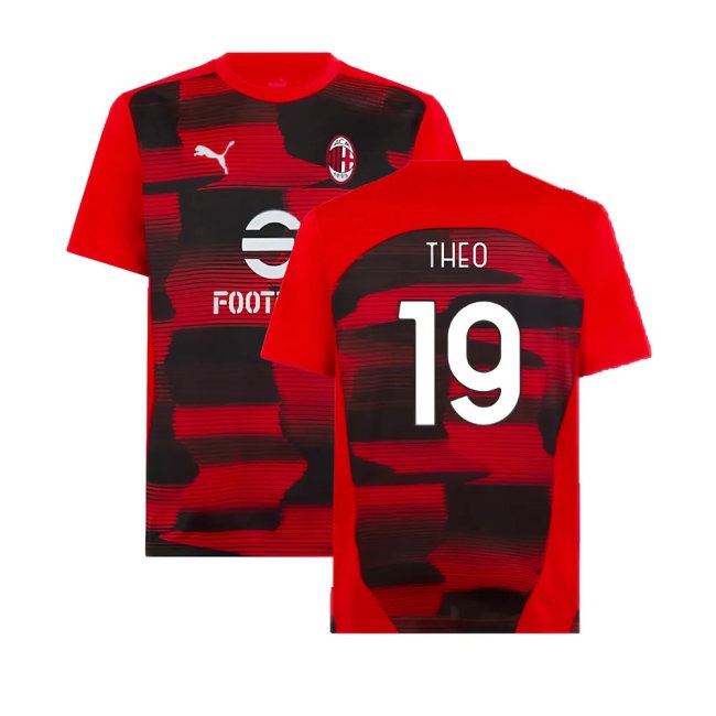 2024-2025 AC Milan Prematch SS Shirt (Red) (Theo 19) — Buy Online
