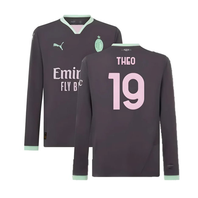 2024-2025 AC Milan Third Long Sleeve Shirt (Theo 19) — Shop Now