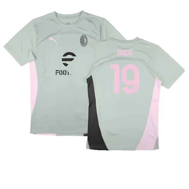 2024-2025 AC Milan Training Shirt (Green Fog) (Theo 19) — Shop Online