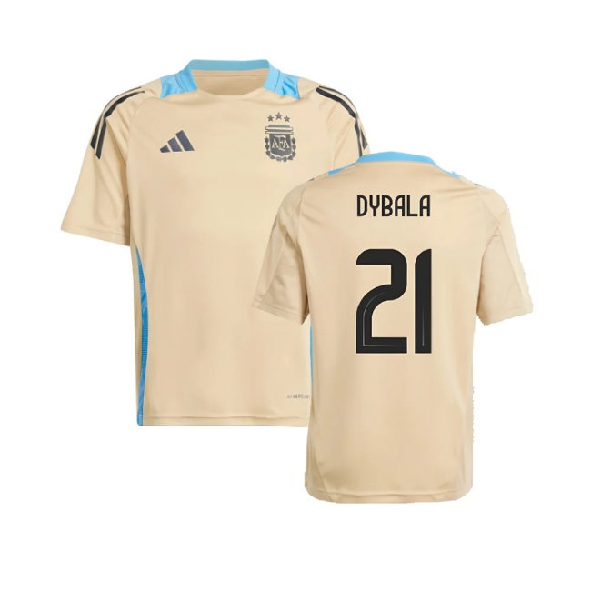 2024-2025 Argentina Training Jersey (Hazy Beige) (DYBALA 21) — Buy Now