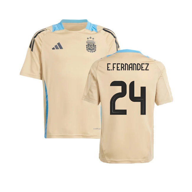 2024-2025 Argentina Training Jersey (Hazy Beige) (E.FERNANDEZ 24) — Shop Online