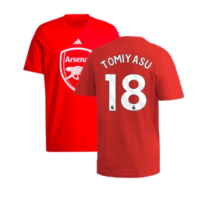 2024-2025 Arsenal DNA Graphic Tee (Red) (Tomiyasu 18) — Shop Online