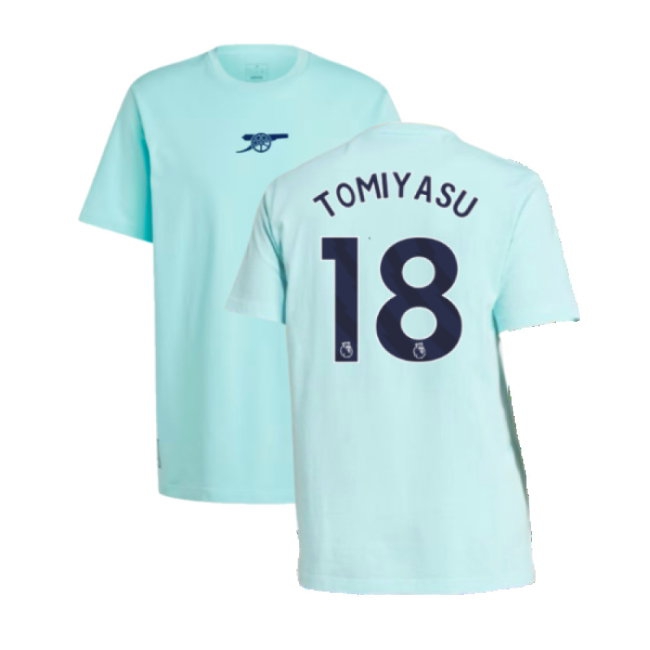 2024-2025 Arsenal Seasonal Tee (Clear Aqua) (Tomiyasu 18) — Shop Online
