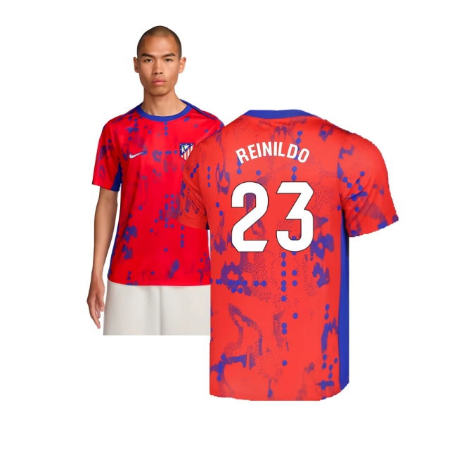 2024-2025 Atletico Madrid Pre-Match Shirt (Red) (Reinildo 23)
