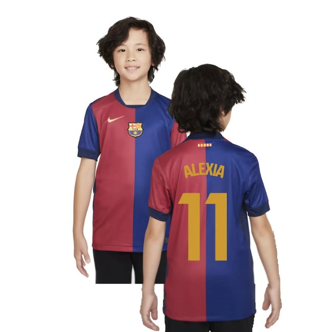 2024-2025 Barcelona Home Shirt (Sponsorless) - Kids (Alexia 11) — Shop Online