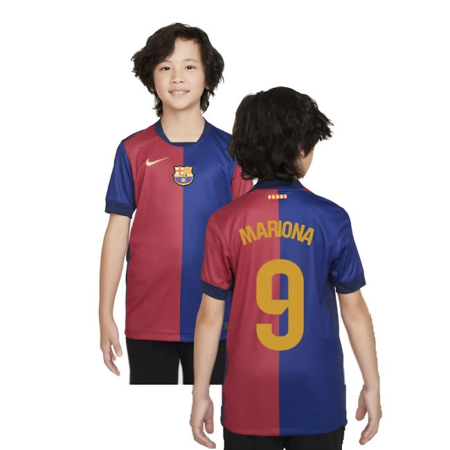 2024-2025 Barcelona Home Shirt (Sponsorless) - Kids (Mariona 9) — Buy Online