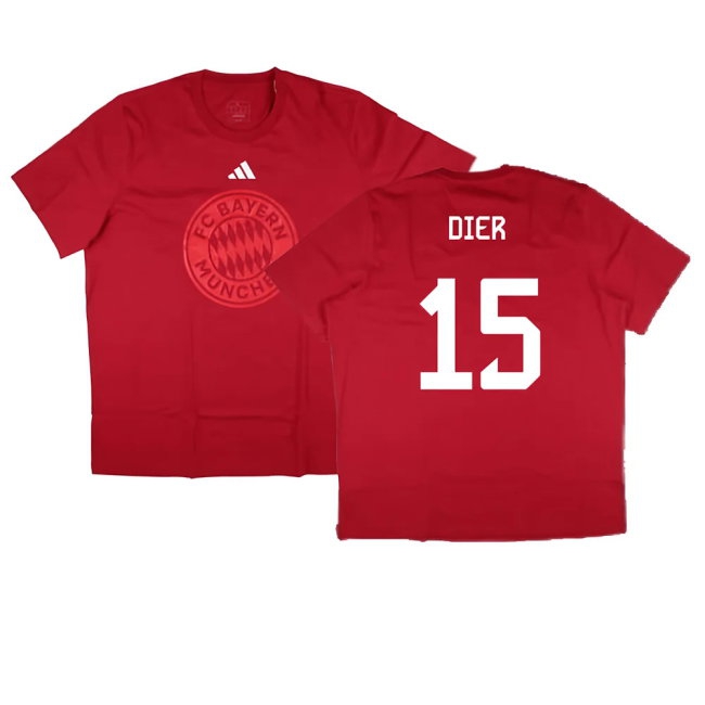 2024-2025 Bayern Munich DNA Graphic Tee (Red) (Dier 15) — Buy Online