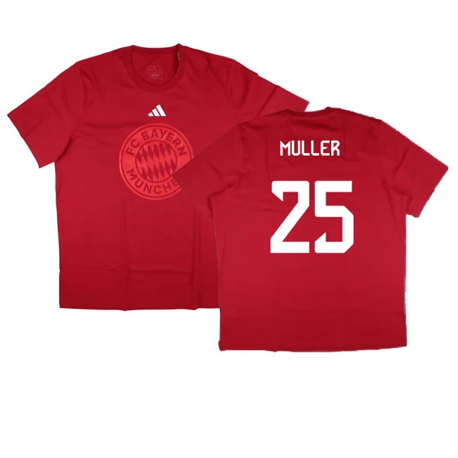 2024-2025 Bayern Munich DNA Graphic Tee (Red) (Muller 25) — Shop Online